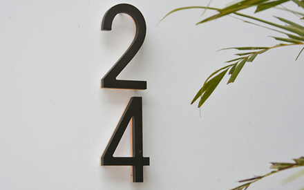 Modern Bronze House Numbers Illuminated by Luxello LED Signage Modern Bronze House Numbers Illuminated by Luxello LED Signage