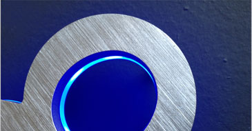 Modern Illuminated House Numbers Blue by Luxello LED Signage