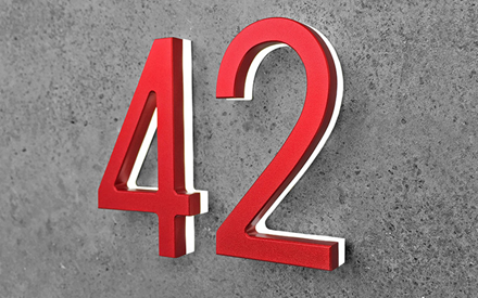 Modern Red 8&quot; Led House Numbers by Luxello LED Signage