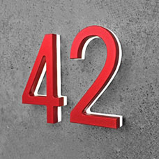 Modern Red 8&quot; Led House Numbers by Luxello LED Signage