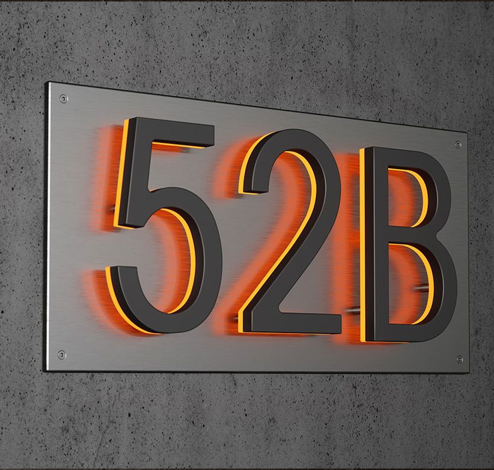 Panel Backplate For 8&quot; Numbers by Luxello LED Signage