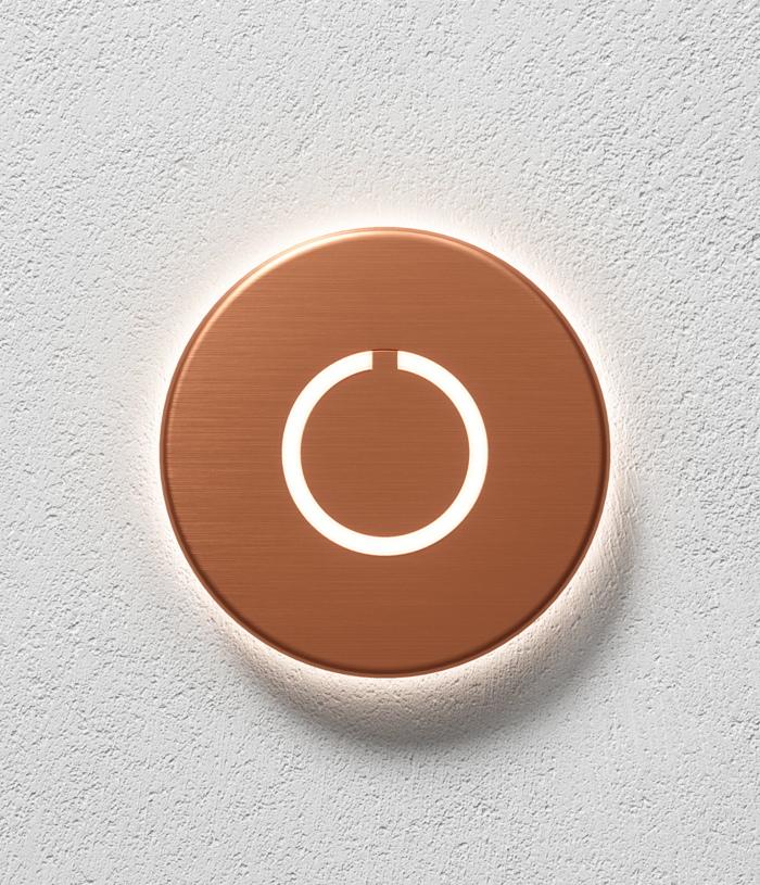 Round Cooper Touch Doorbell by Luxello Doorbell & Buttons