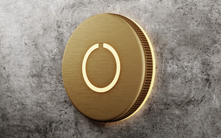 Round Touch Doorbell Brass by Luxello Door Bells