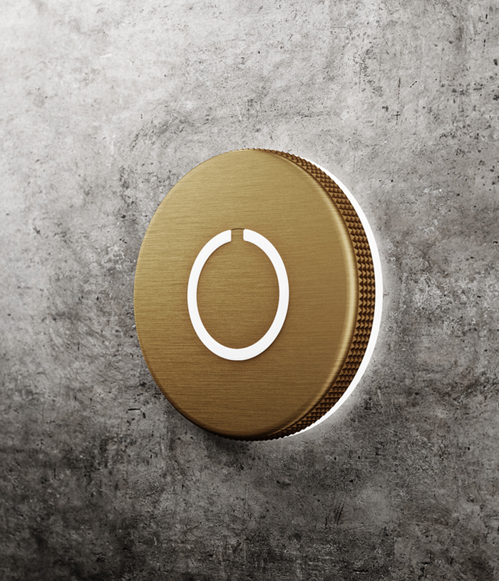 Round Touch Doorbell Brass by Luxello Door Bells