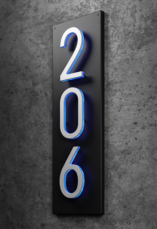 Vertical Backplate For 10" Numbers by Luxello LED Signage