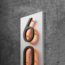 Vertical Backplate For 10" Numbers by Luxello LED Signage
