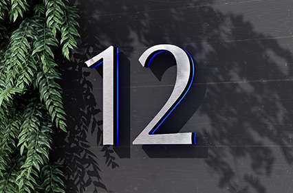 Lighted 10"House Numbers Classic by Luxello LED Signage
