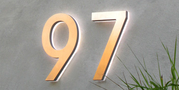 Modern LED House Number 5&quot; Outdoor by Luxello LED Signage