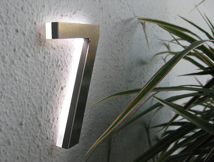 Modern LED House Number 5&quot; Outdoor by Luxello LED Signage