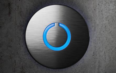 Black Touch Doorbell Round Button by Luxello Doorbell & Buttons