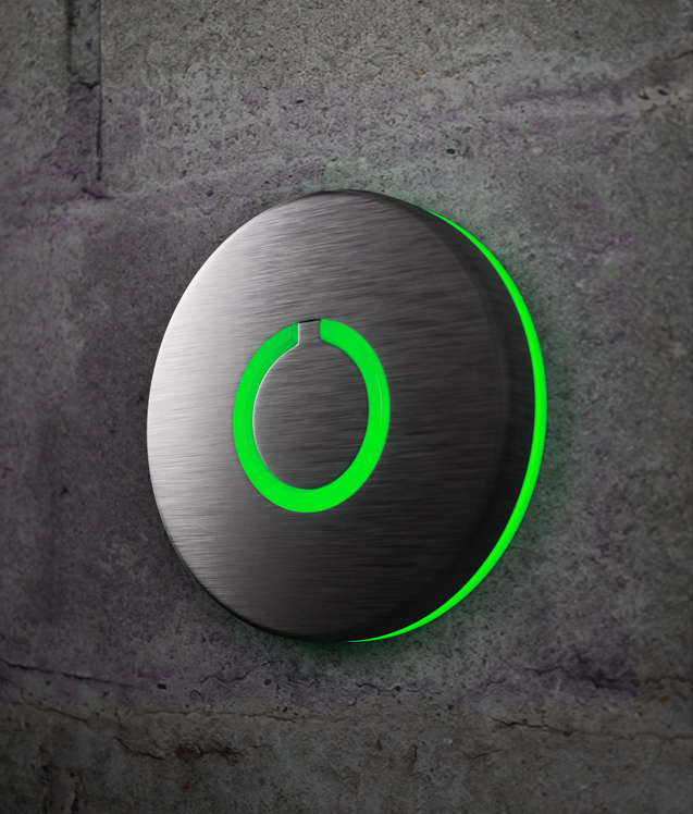 Black Touch Doorbell Round Button by Luxello Doorbell & Buttons