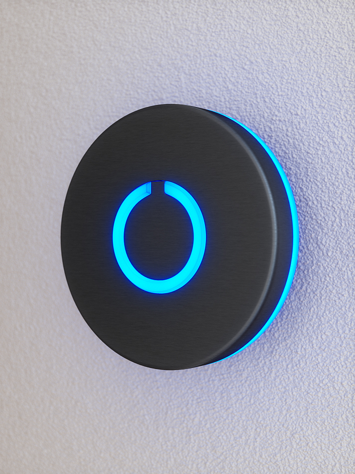 Black Touch Doorbell Round Button by Luxello Doorbell & Buttons